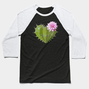 Cactus heart watercolor pink flower Baseball T-Shirt